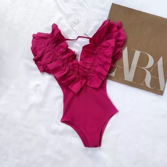 ZARA Ruffle Rib Bodysuit 0858/311 - Picture 7 of 12